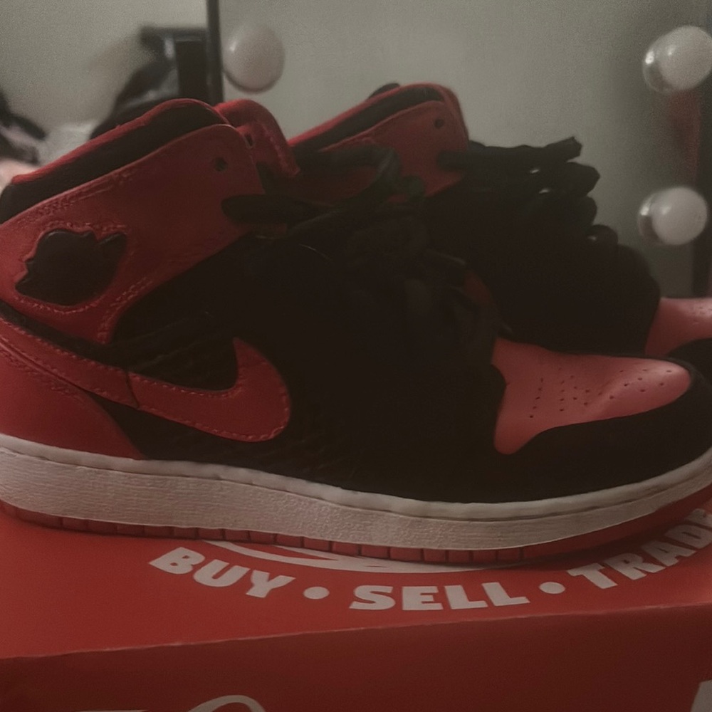Red and Black High-Top Sneakers